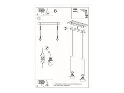 Lampada a sospensione doppia in legno naturale GU10 Lámpara colgante Twin de madera natural GU10
