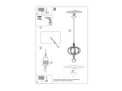 Lampada a sospensione in filo di legno naturale E27 Lámpara colgante con marco de alambre Madera natural E27