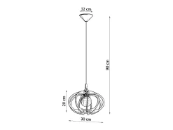 Lampada a sospensione in filo di legno naturale E27 Lámpara colgante con marco de alambre Madera natural E27