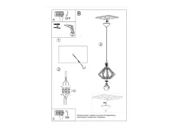 Lampada a sospensione in filo di legno naturale E27 Lámpara colgante con marco de alambre Madera natural E27
