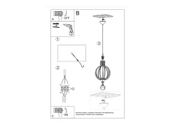 Lampada a sospensione in filo di legno naturale E27 Lámpara colgante con marco de alambre Madera natural E27