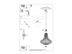 Lampada a sospensione in filo di legno naturale E27 Lámpara colgante con marco de alambre Madera natural E27
