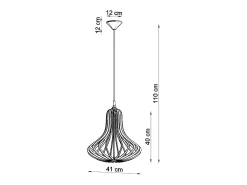 Lampada a sospensione in filo di legno naturale E27 Lámpara colgante con marco de alambre Madera natural E27