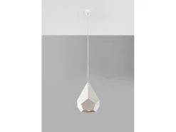 Lampada a sospensione in ceramica bianca E27 Lámpara Colgante de Cerámica Blanca E27