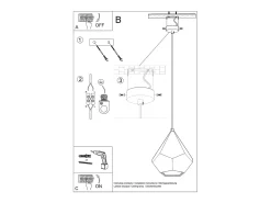 Lampada a sospensione in ceramica bianca E27 Lámpara Colgante de Cerámica Blanca E27