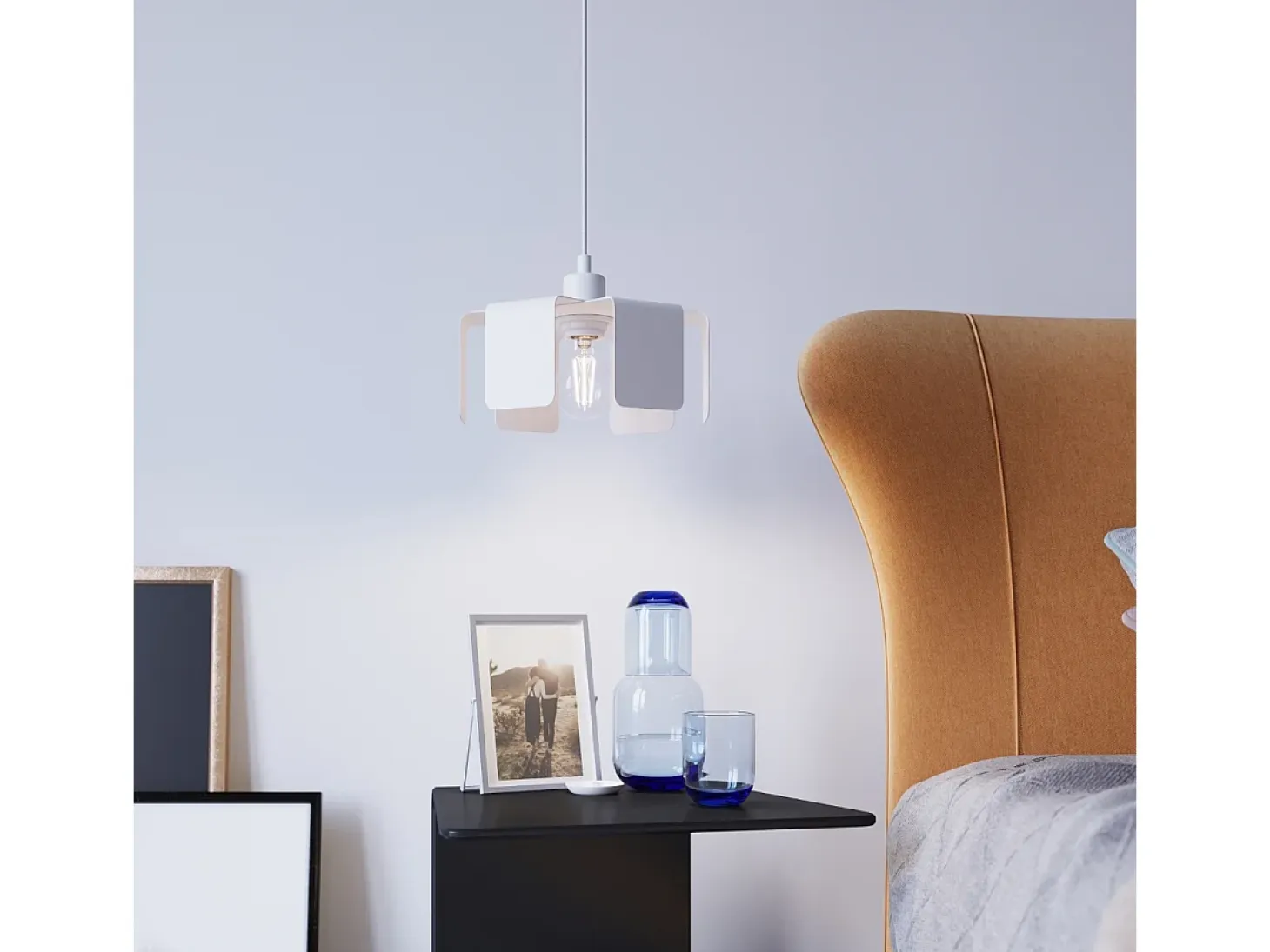 Lampada a Sospensione Moderna Bianca E27 Lámpara Colgante Moderna Blanca E27