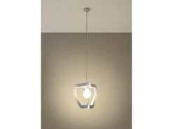 Lampada a sospensione moderna con struttura a filo bianco E27 Lámpara colgante moderna con marco de alambre blanco E27
