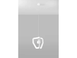 Lampada a sospensione moderna con struttura a filo bianco E27 Lámpara colgante moderna con marco de alambre blanco E27