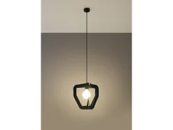 Lampada a sospensione moderna con struttura a filo nera E27 E Lámpara colgante moderna con marco de alambre Negro E27