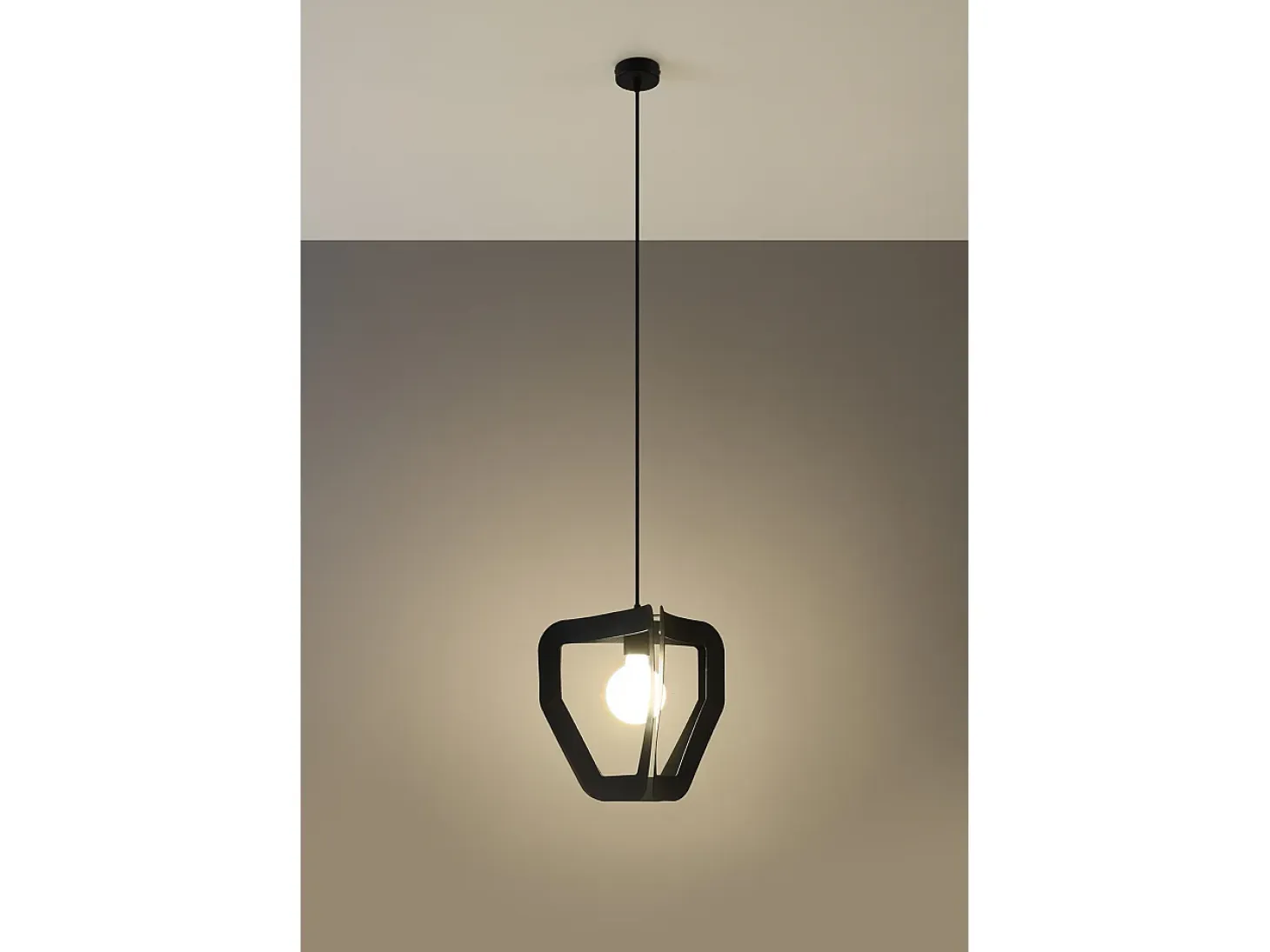 Lampada a sospensione moderna con struttura a filo nera E27 E Lámpara colgante moderna con marco de alambre Negro E27