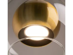 Lampada a Sospensione Ros Moderna Metallo Ottone Trasparente IP20