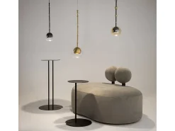 Lampada a Sospensione Ros Moderna Metallo Ottone Trasparente IP20