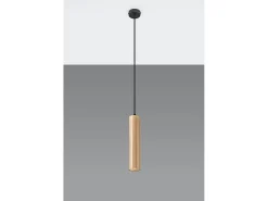 Lampada a sospensione sottile 8 cm in legno naturale GU10 Lámpara colgante Slim 8cm Madera natural GU10