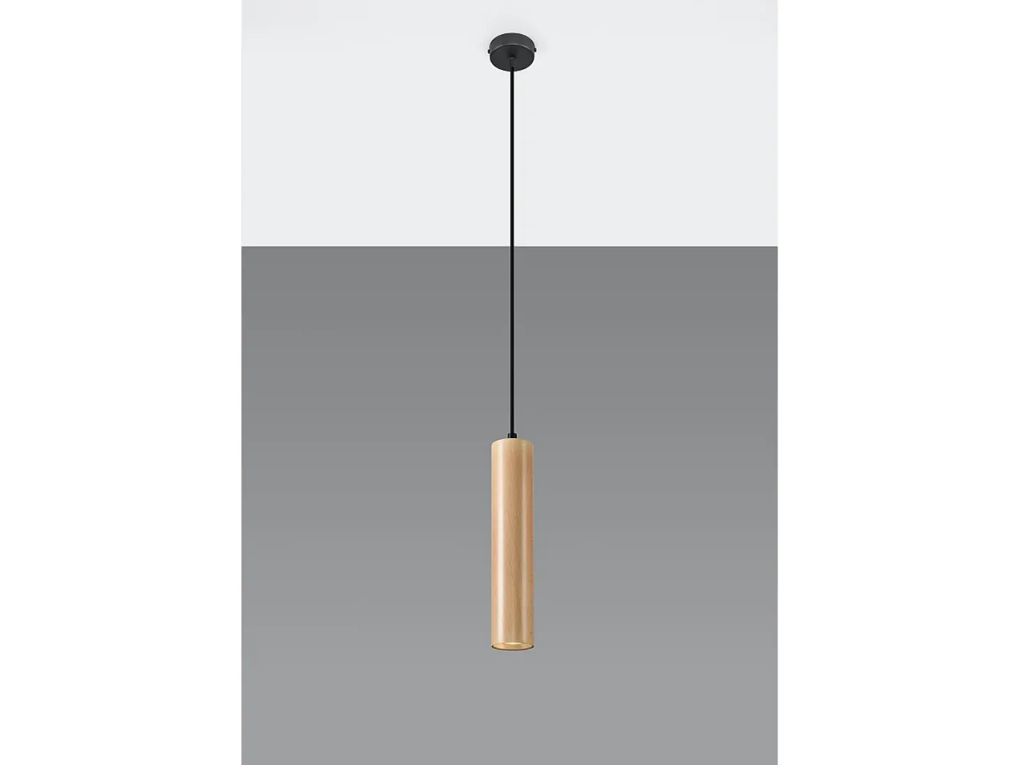 Lampada a sospensione sottile 8 cm in legno naturale GU10 Lámpara colgante Slim 8cm Madera natural GU10