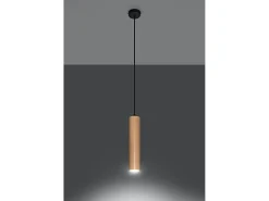 Lampada a sospensione sottile 8 cm in legno naturale GU10 Lámpara colgante Slim 8cm Madera natural GU10