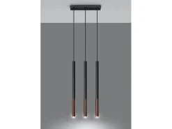 Lampada a sospensione tripla Nero, Rame G9 Lámpara colgante triple negra, cobre G9