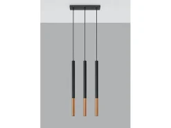 Lampada a sospensione tripla Nero, Rame G9 Lámpara colgante triple negra, cobre G9