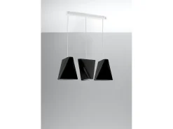 Lampada a sospensione tripla nera 3x E27 Lámpara colgante triple negra 3x E27