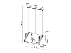 Lampada a sospensione tripla nera 3x E27 Lámpara colgante triple negra 3x E27