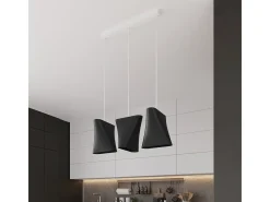 Lampada a sospensione tripla nera 3x E27 Lámpara colgante triple negra 3x E27