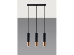Lampada a sospensione tripla Nero, Rame GU10 Lámpara colgante triple negra, cobre GU10