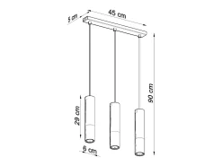 Lampada a sospensione tripla Nero, Rame GU10 Lámpara colgante triple negra, cobre GU10