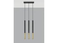 Lampada a sospensione tripla Nero, Oro G9 Lámpara colgante triple negra, dorada G9