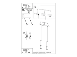Lampada a sospensione Twin Nero, Oro GU10 Lámpara colgante Twin Negro, Dorado GU10