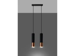 Lampada a sospensione Twin Nero, Rame GU10 Lámpara colgante Twin, Negro, Cobre GU10