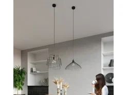 Lampada a sospensione Wire Frame nera E27 Lámpara colgante con marco de alambre Negro E27