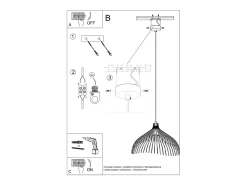 Lampada a sospensione Wire Frame bianca E27 Lámpara colgante con marco de alambre Blanco E27