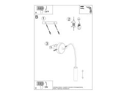Lampada da lettura da parete nera G9 Lámpara de pared con luz de lectura Negra G9