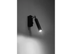Lampada da parete a faretto singolo da lettura nera G9 Lámpara de pared de lectura con foco individual Negro G9