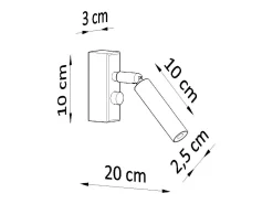 Lampada da parete a faretto singolo da lettura nera G9 Lámpara de pared de lectura con foco individual Negro G9