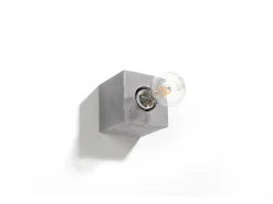 Lampada da parete quadrata da superficie grigia E27 Lámpara de pared cuadrada de superficie gris E27