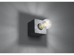 Lampada da parete quadrata da superficie grigia E27 Lámpara de pared cuadrada de superficie gris E27