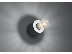 Lampada da parete rotonda da superficie grigia E27 Lámpara de pared redonda de superficie gris E27