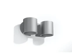 Lampada da parete Twin Round Up & Down grigia G9 Lámpara de pared Twin Round Up & Down Gris G9