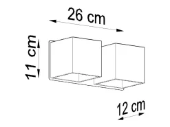 Lampada da parete Twin Square Up & Down nera G9 Lámpara de pared Twin Square Up & Down Negro G9