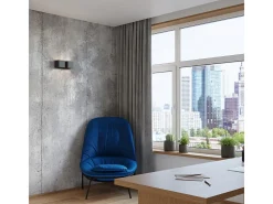 Lampada da parete Twin Square Up & Down nera G9 Lámpara de pared Twin Square Up & Down Negro G9