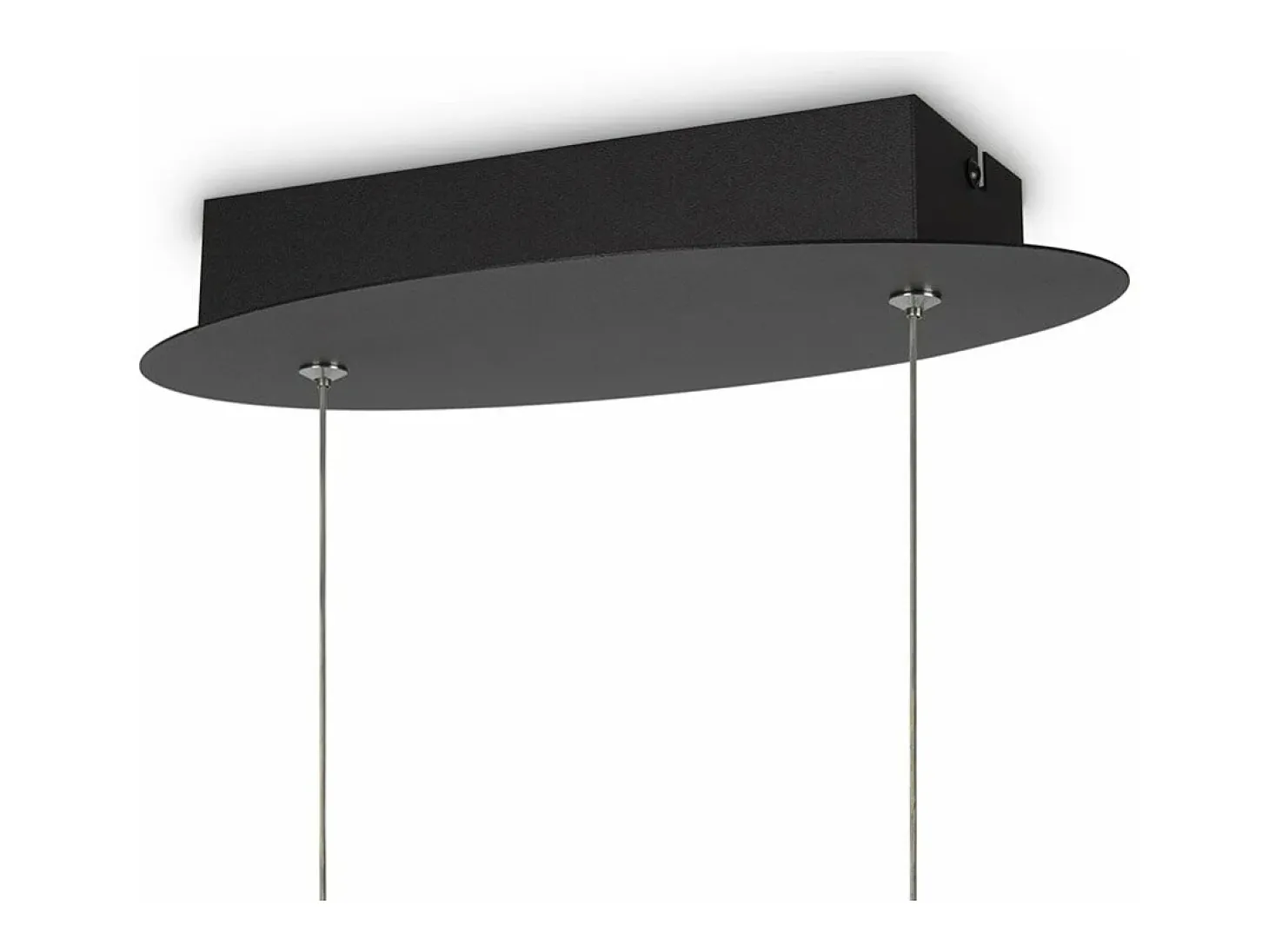 Lampadario A Sospensione Moderno Curve Alluminio Nero 1 Luce Led 42W