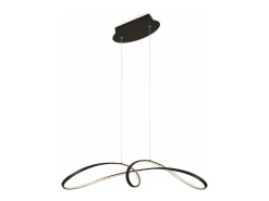 Lampadario A Sospensione Moderno Curve Alluminio Nero 1 Luce Led 42W