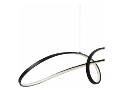 Lampadario A Sospensione Moderno Curve Alluminio Nero 1 Luce Led 42W