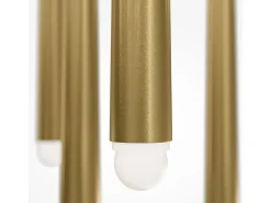 Lampadario A Sospensione Moderno Cascade Alluminio Ottone 5 Luci Led 30W