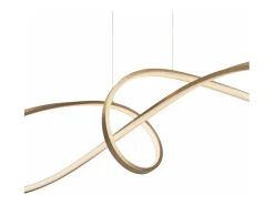 Lampadario A Sospensione Moderno Curve Alluminio Oro 1 Luce Led 42W