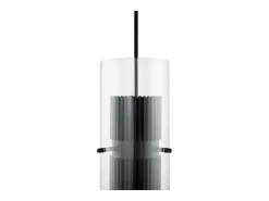 Lampadario A Sospensione Moderno Dynamics Alluminio Nero Vetro 1 Luce Gu10 50W