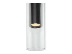 Lampadario A Sospensione Moderno Dynamics Alluminio Nero Vetro 1 Luce Gu10 50W