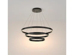 Lampadario A Sospensione Moderno Rim Alluminio Nero Luce Led 115W
