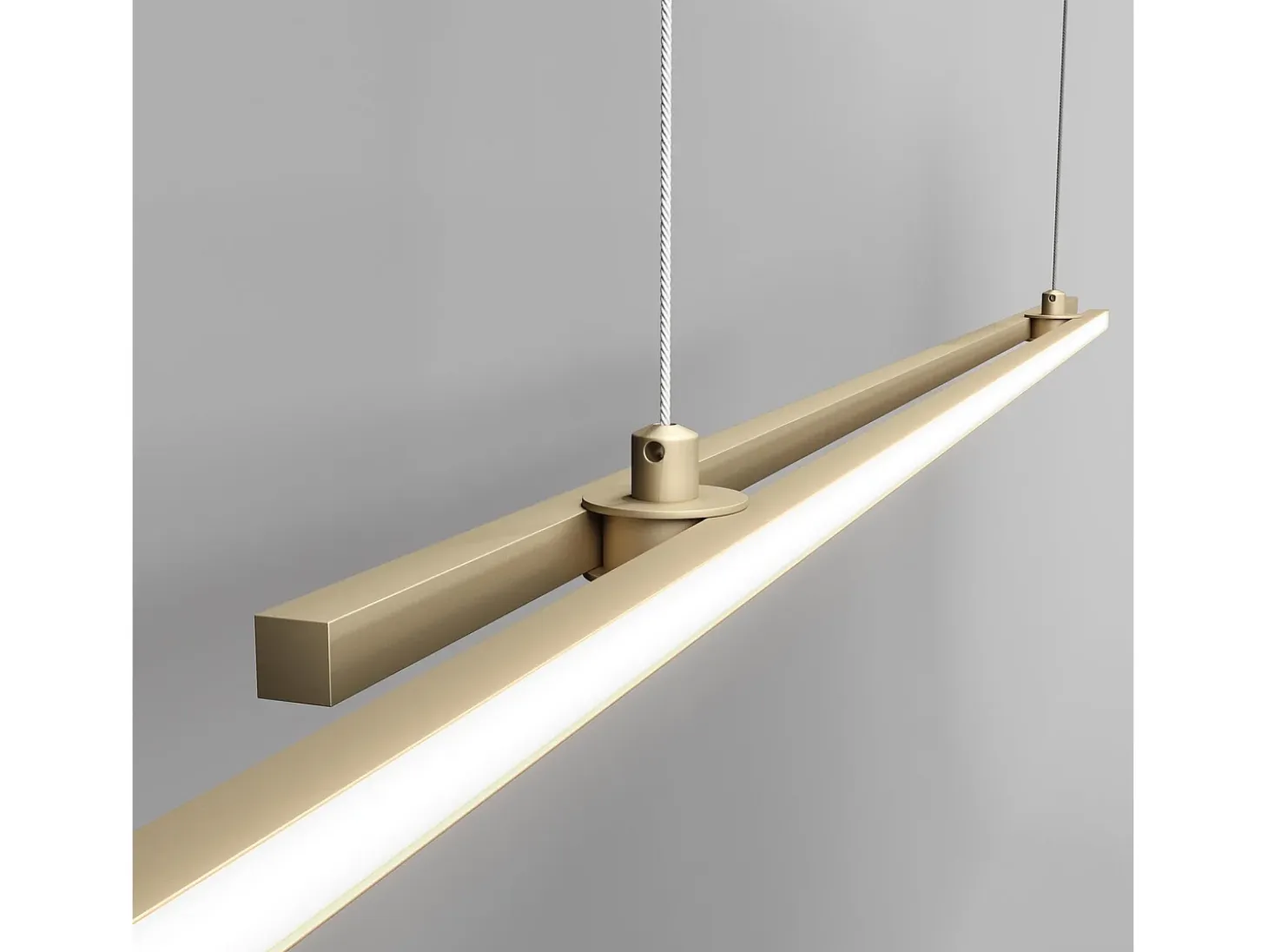 Lampadario A Sospensione Moderno Halo Alluminio Ottone 2 Luci Led 48W