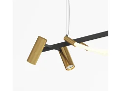 Lampadario A Sospensione Moderno Tau Alluminio Nero Luce Led 30W